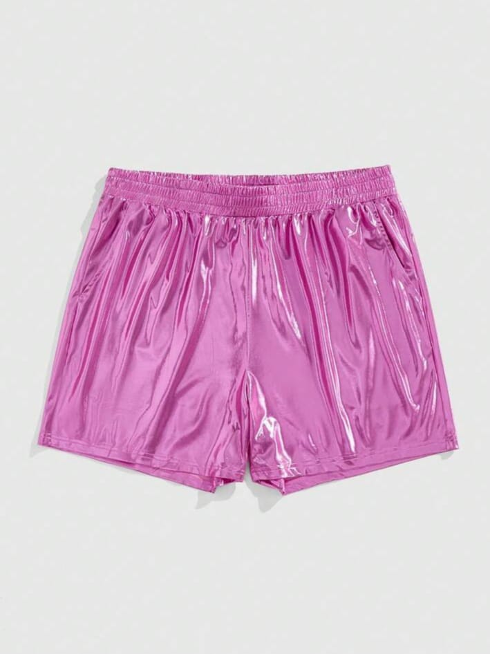 Bonga Boys Men's Street Life Y2K Solid Color Shiny Shorts